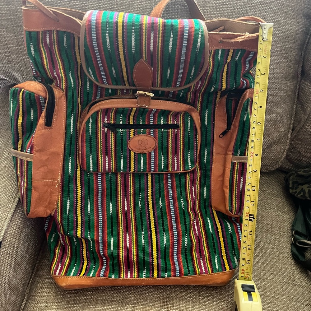 Guatemalan artisanal adjustable strap backpack